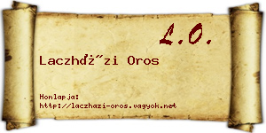 Laczházi Oros névjegykártya